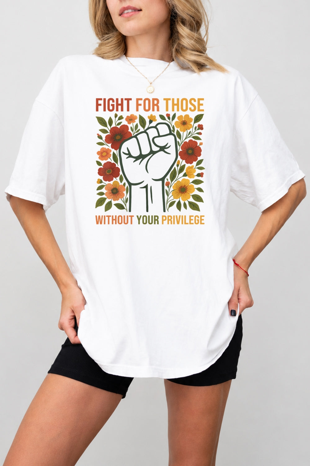 Fight for those without your privilege floral crop top