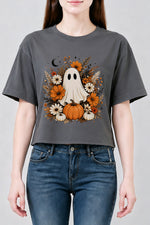 Floral pumpkin ghost crop top