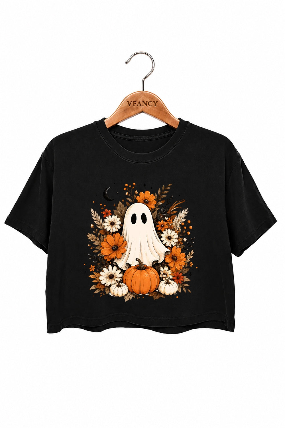 Floral pumpkin ghost crop top