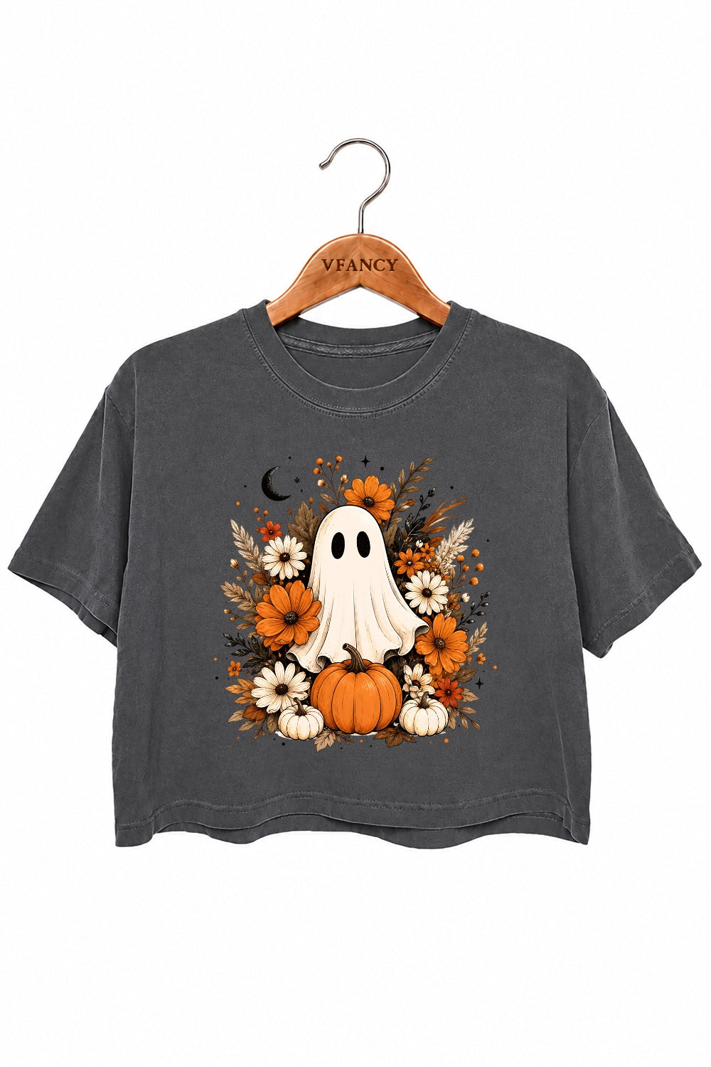 Floral pumpkin ghost crop top