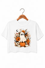 Floral pumpkin ghost crop top