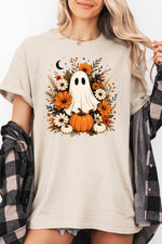 Floral pumpkin ghost tee