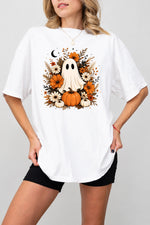 Floral pumpkin ghost tee