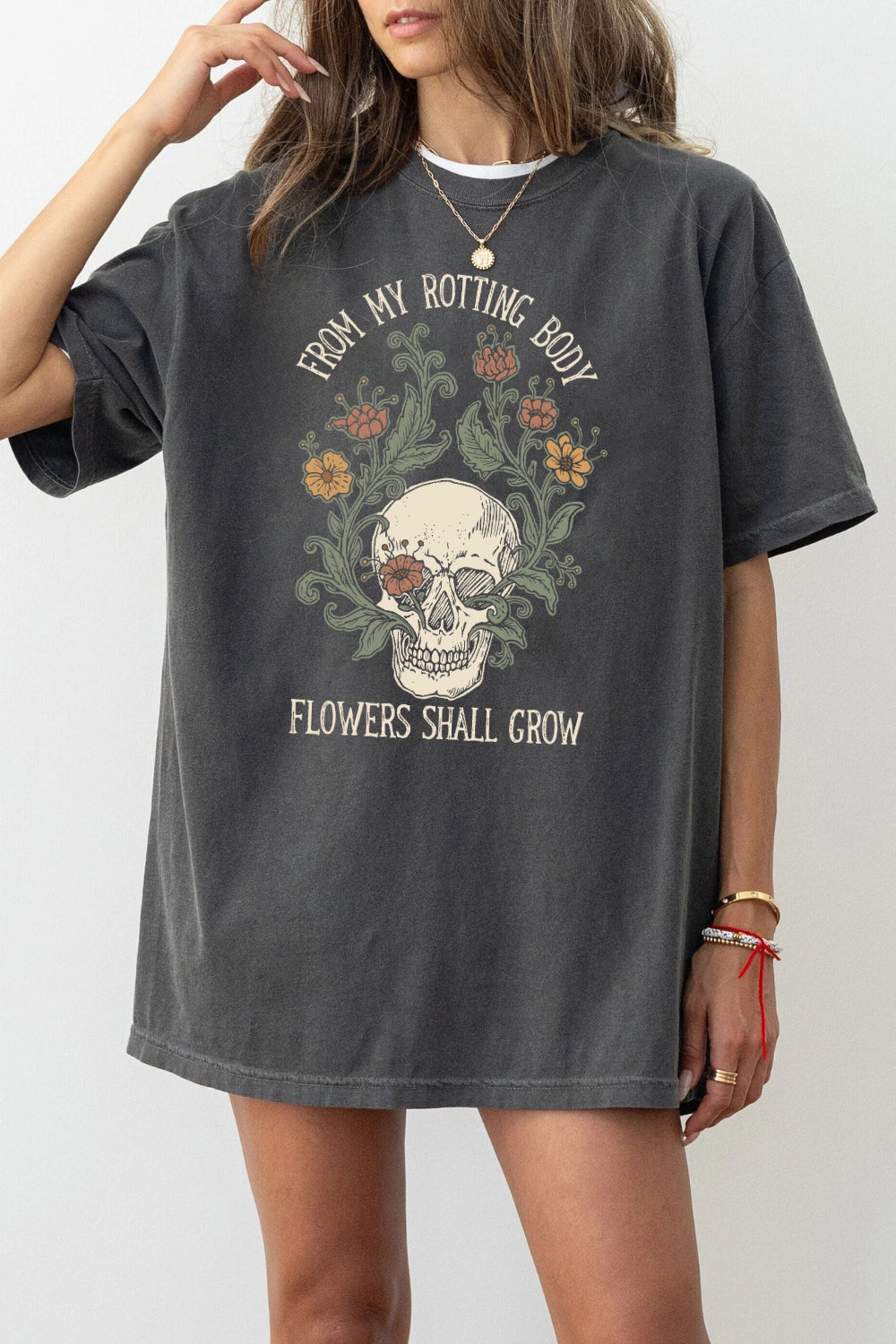 Flowers grow skull tee