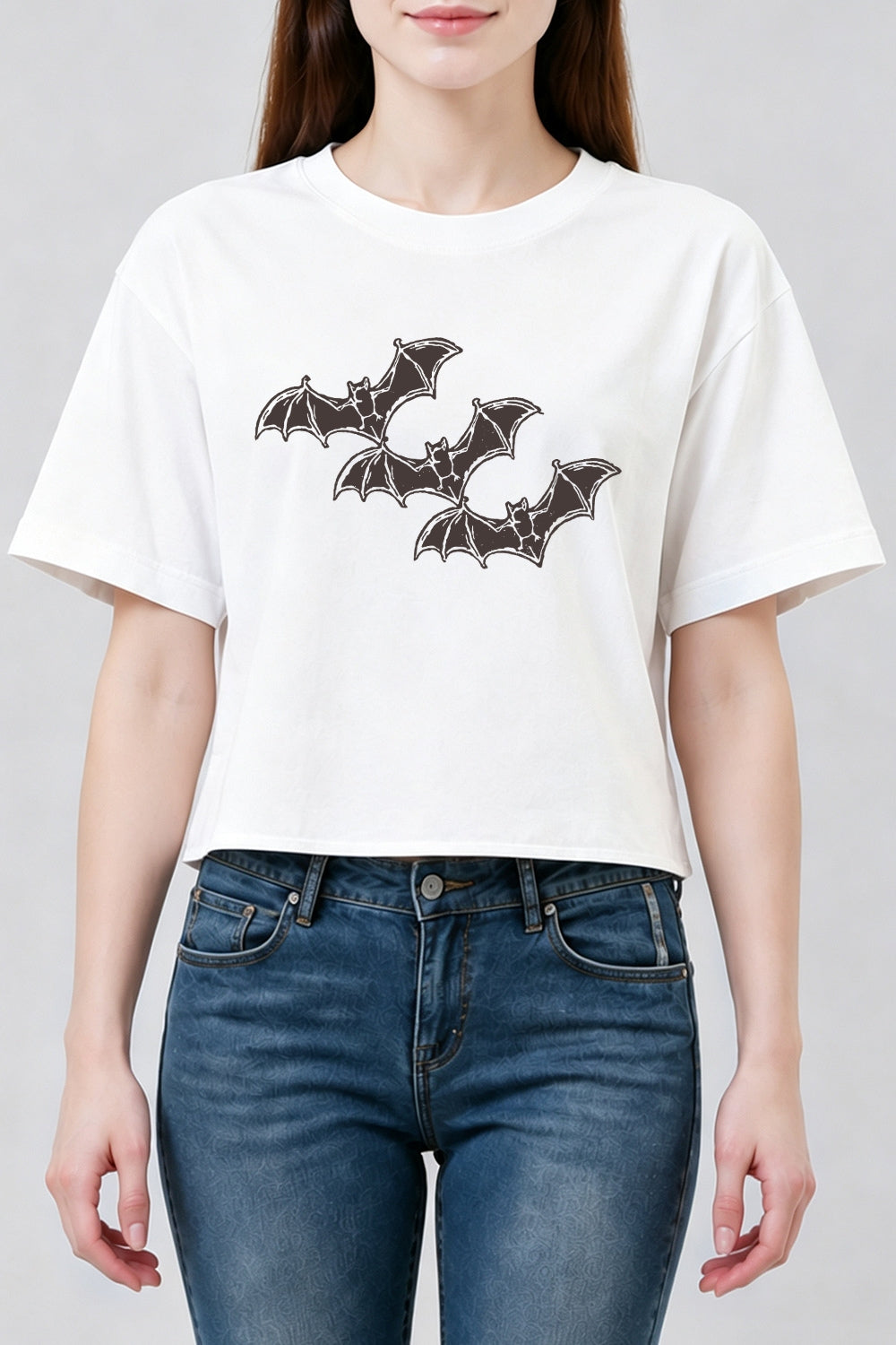 Flying bats vintage crop top