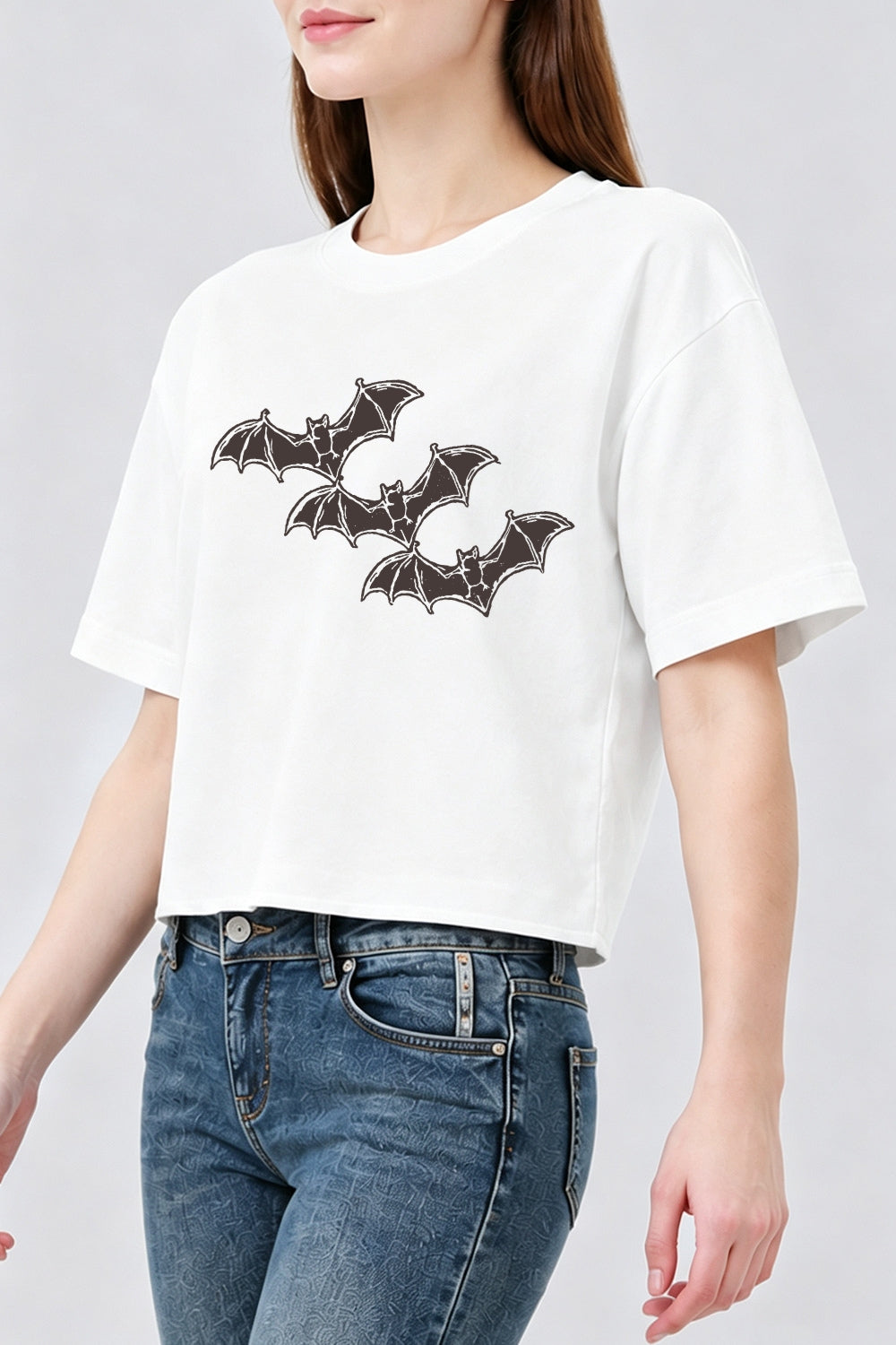 Flying bats vintage crop top