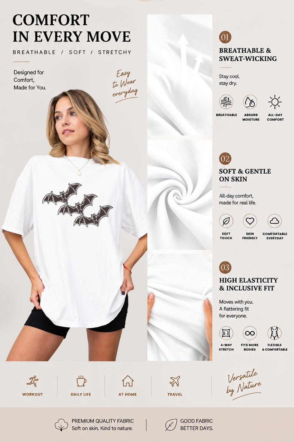 Flying bats vintage tee