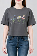 Forget me not daisy tulip funny crop top