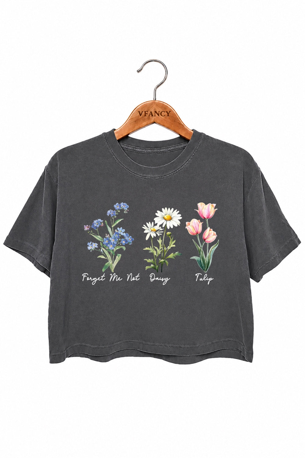 Forget me not daisy tulip funny crop top