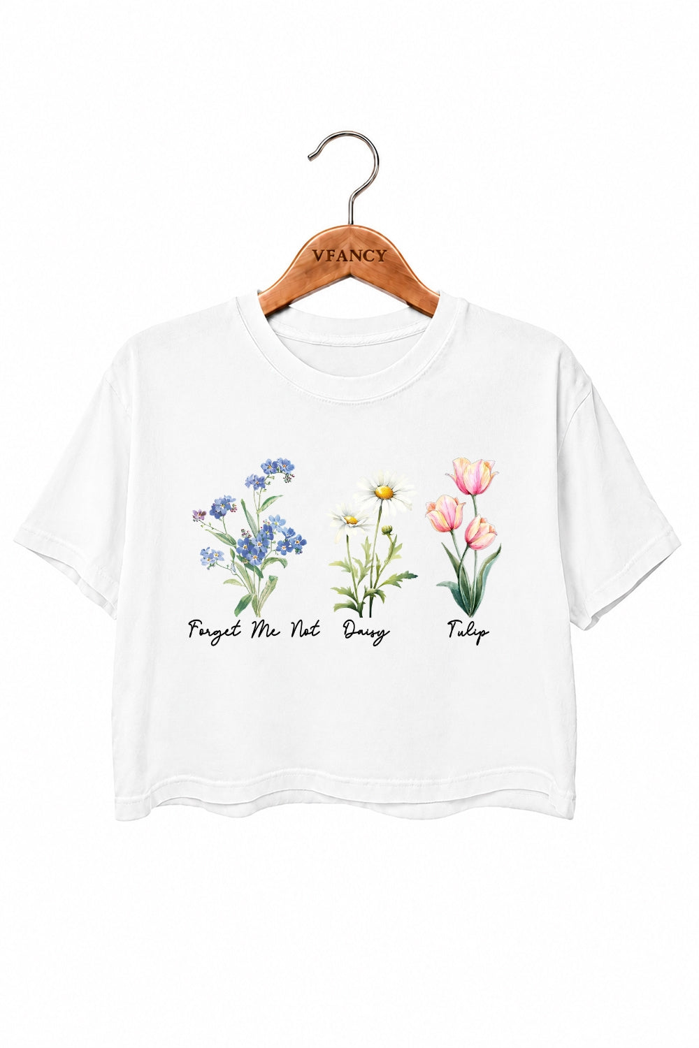 Forget me not daisy tulip funny crop top