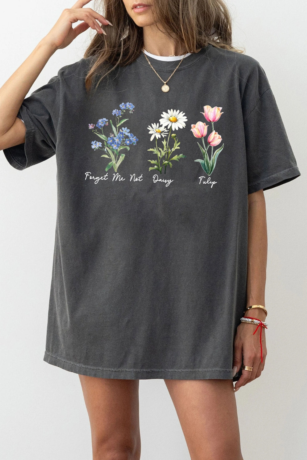 Forget me not daisy tulip funny tee
