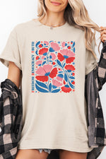 Freedom saying floral tee