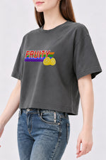 Fruity lemon rainbow crop top