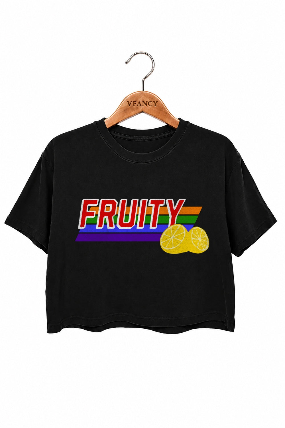 Fruity lemon rainbow crop top