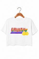 Fruity lemon rainbow crop top