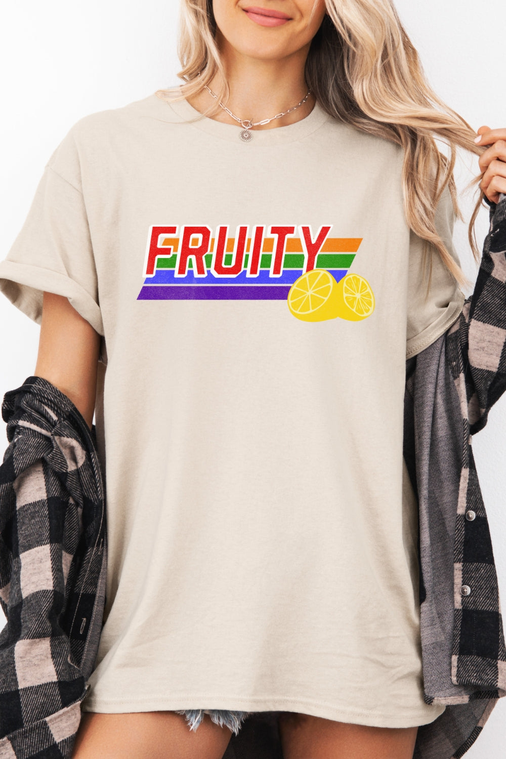 Fruity lemon rainbow tee