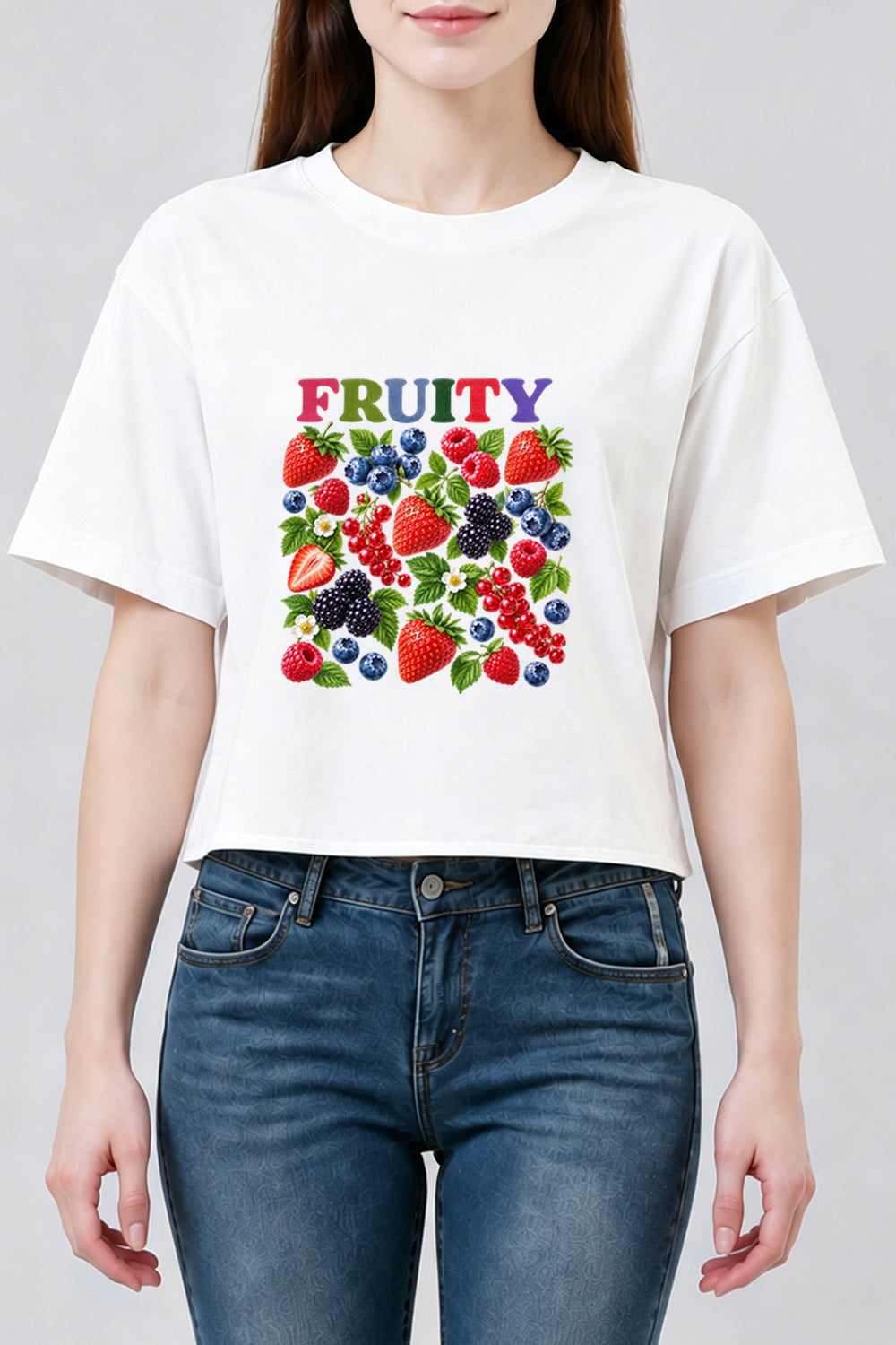Fruity strawberry blueberry crop top