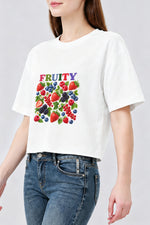 Fruity strawberry blueberry crop top