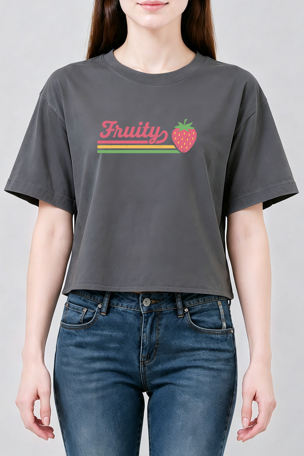 Fruity strawberry crop top