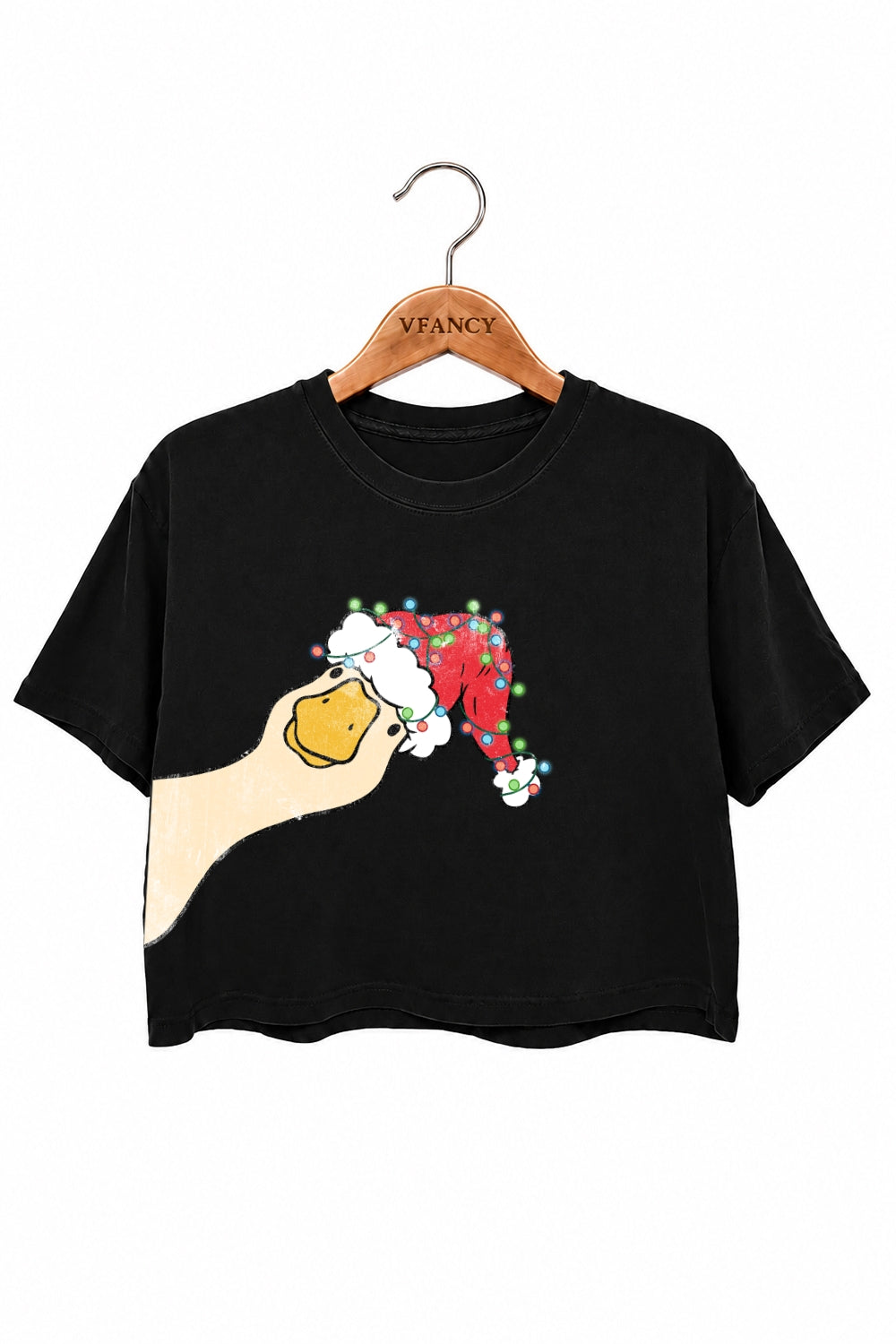 Funny christmas goose crop top
