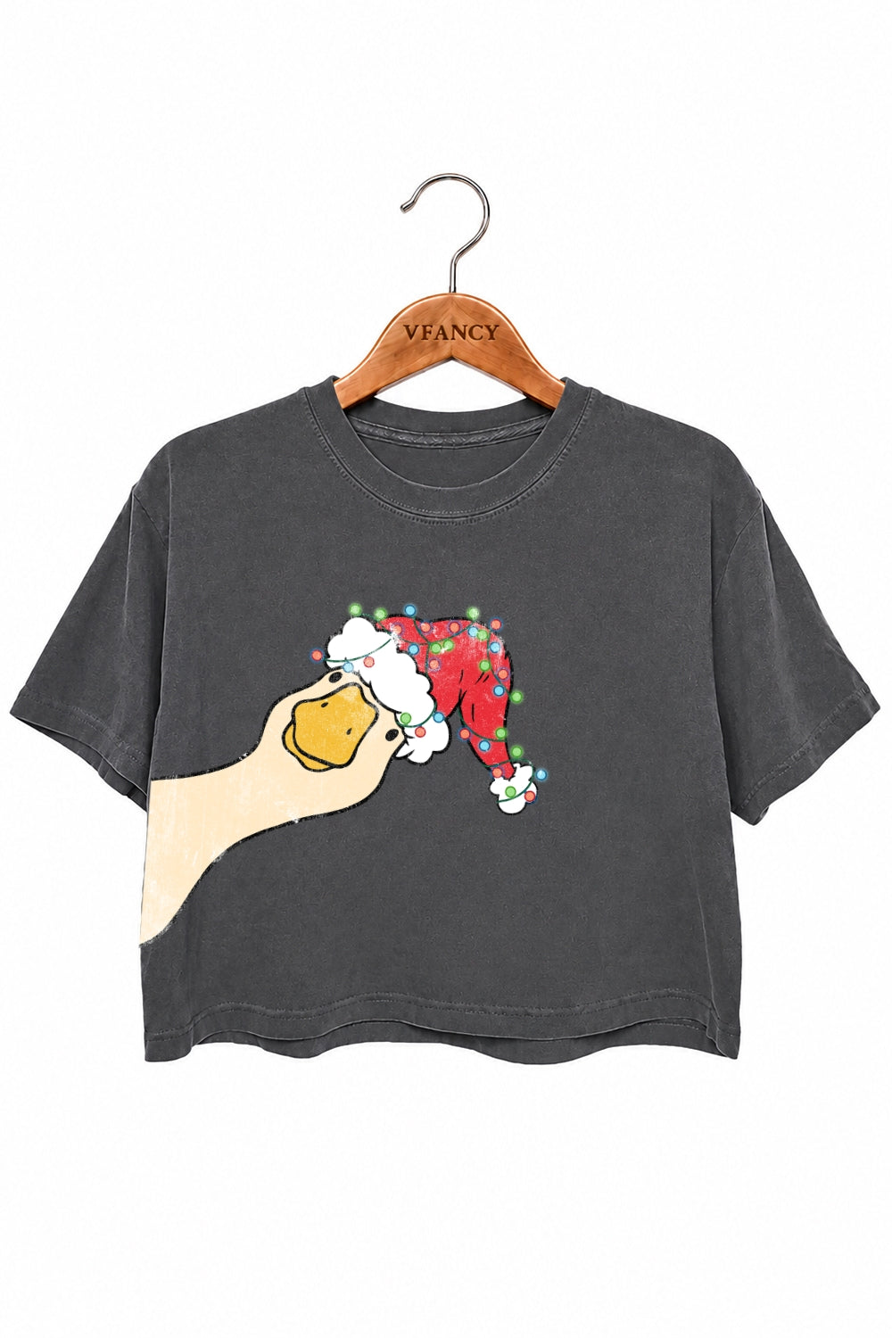 Funny christmas goose crop top