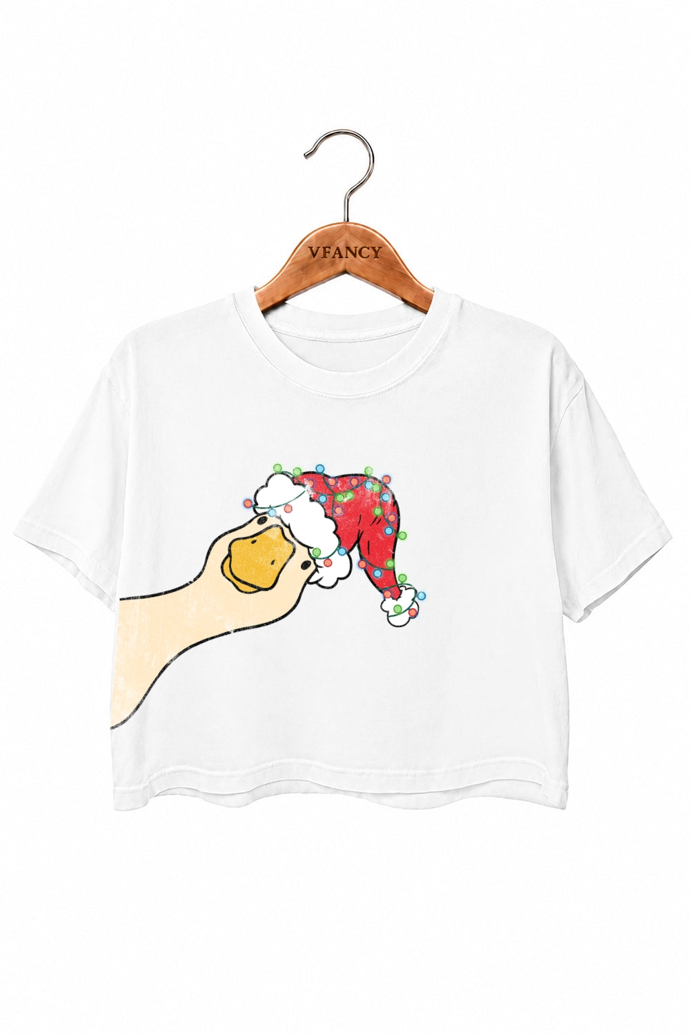 Funny christmas goose crop top
