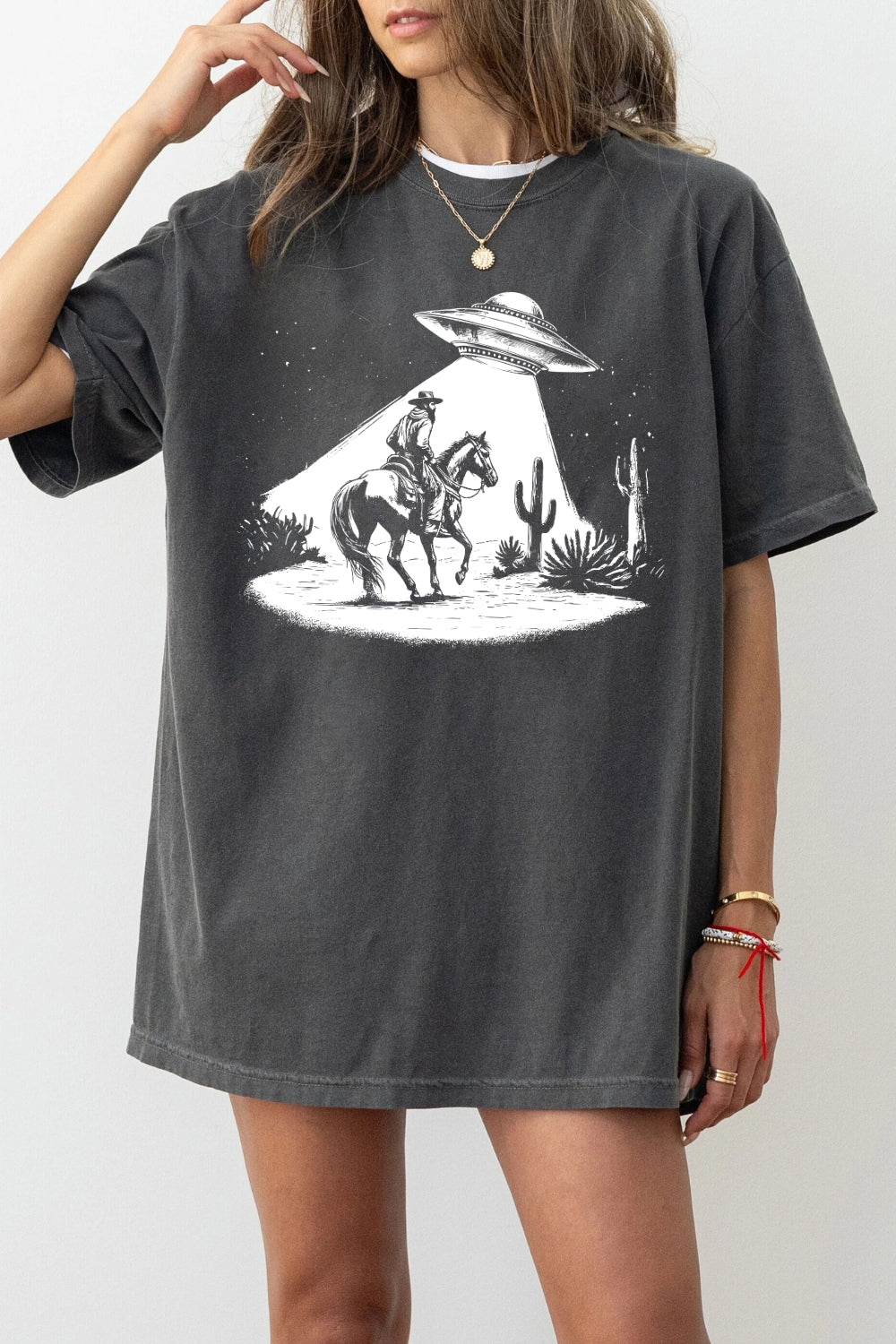 Funny cowboy ufo tee