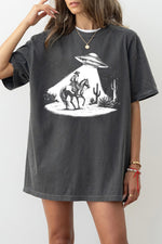 Funny cowboy ufo tee