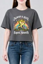 Funny frog for equal rights crop top