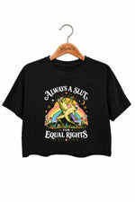Funny frog for equal rights crop top