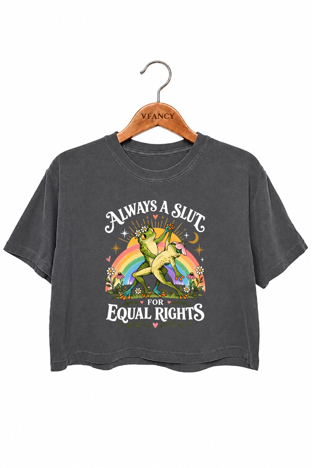 Funny frog for equal rights crop top