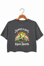 Funny frog for equal rights crop top