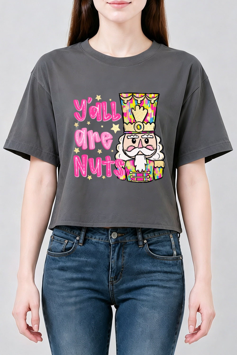 Funny nutcracker christmas crop top