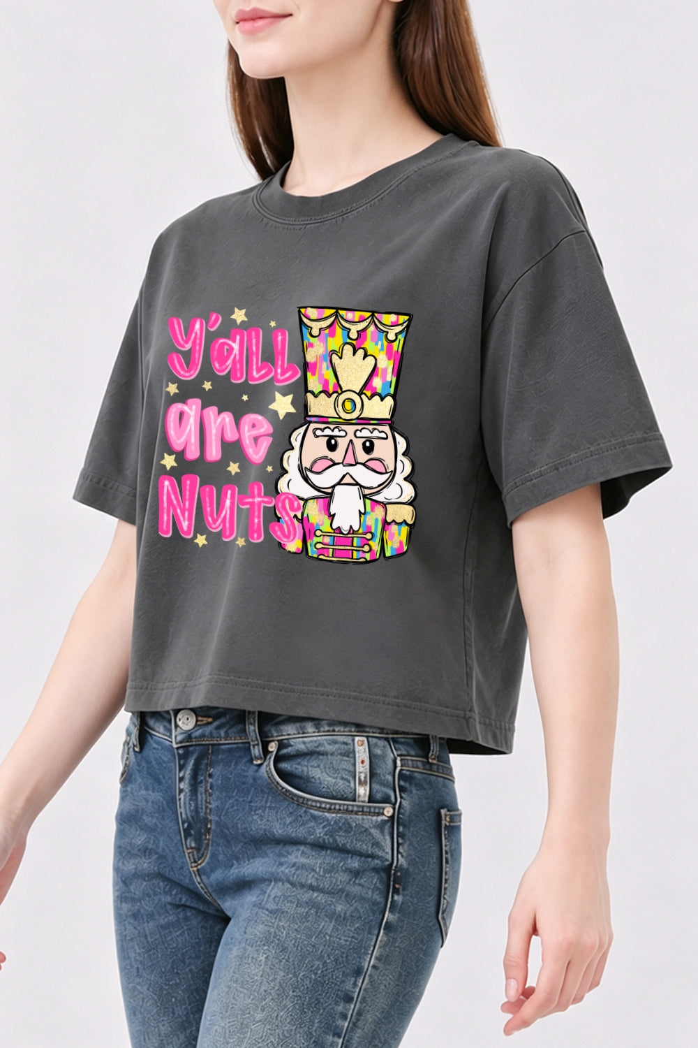 Funny nutcracker christmas crop top