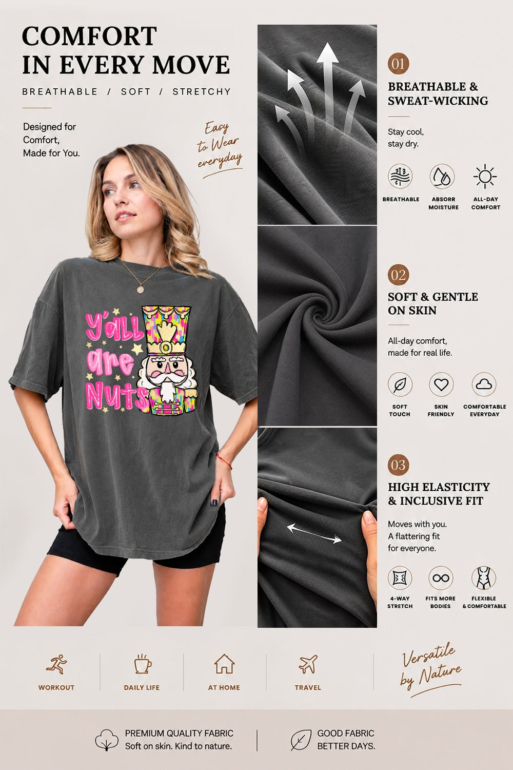 Funny nutcracker christmas tee