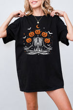 Funny pumpkin skull tee