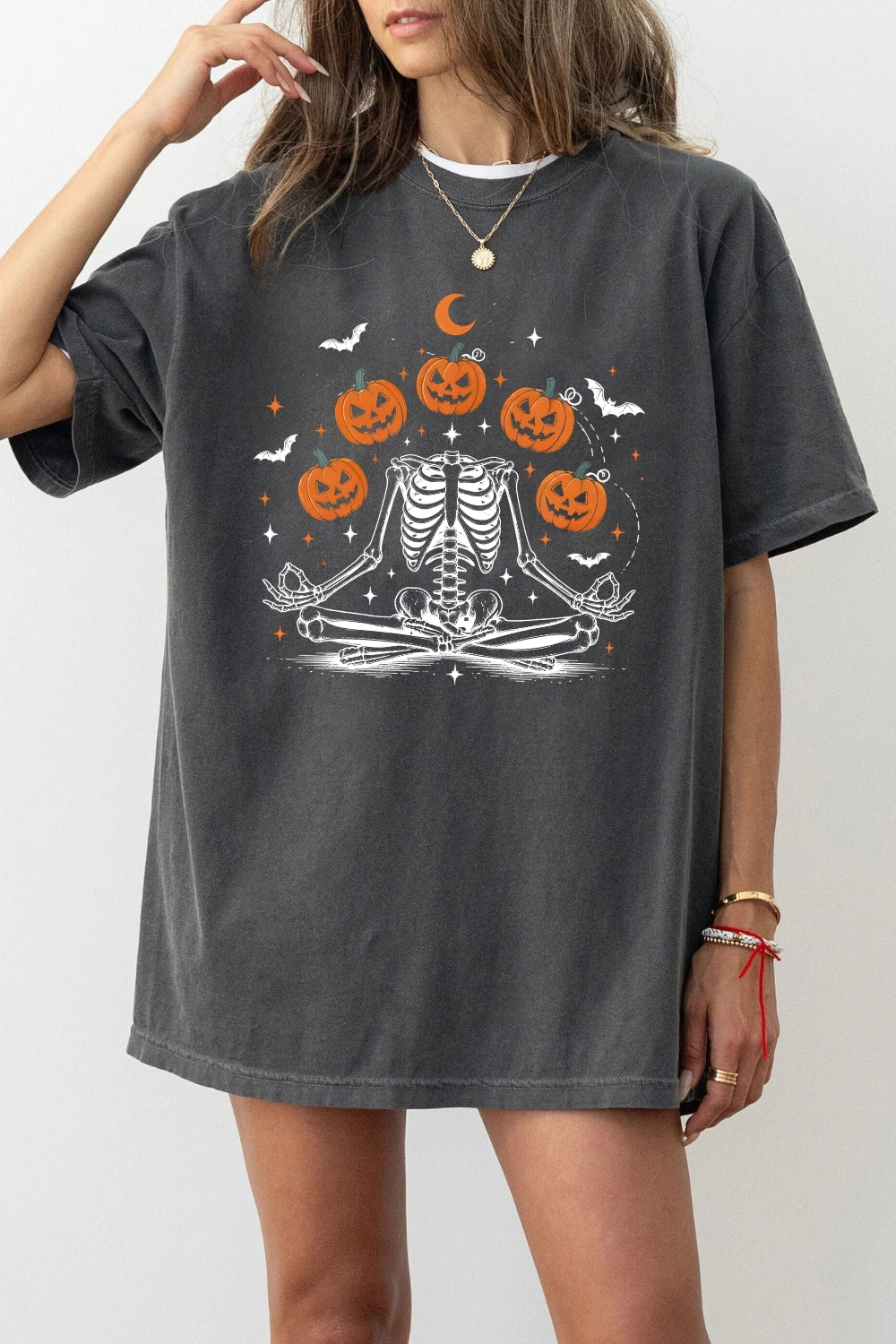 Funny pumpkin skull tee
