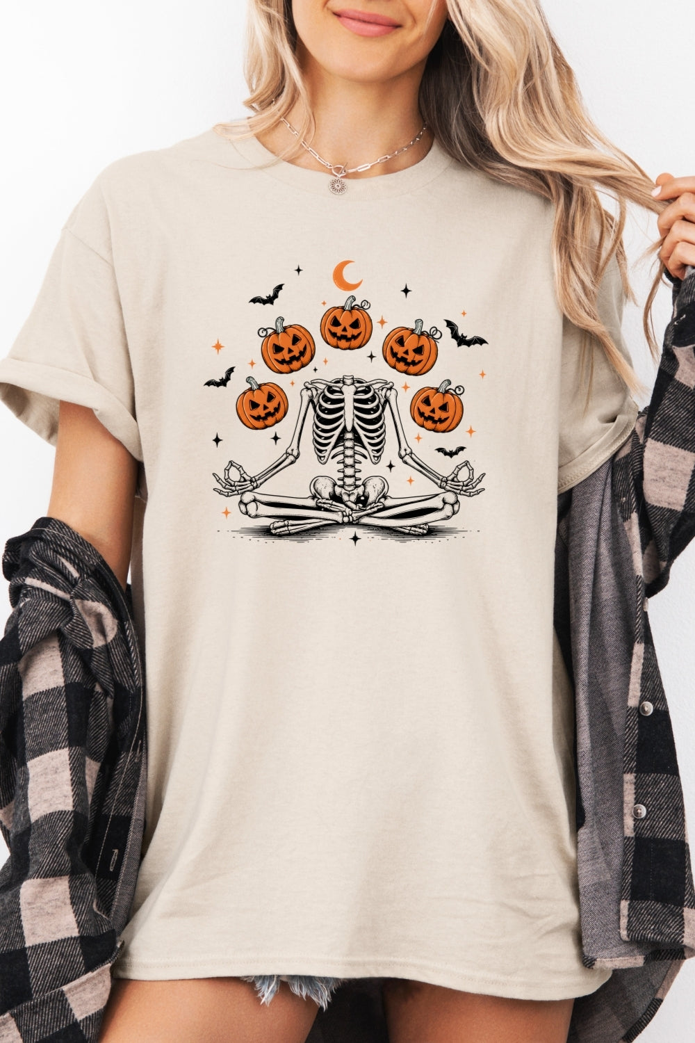 Funny pumpkin skull tee