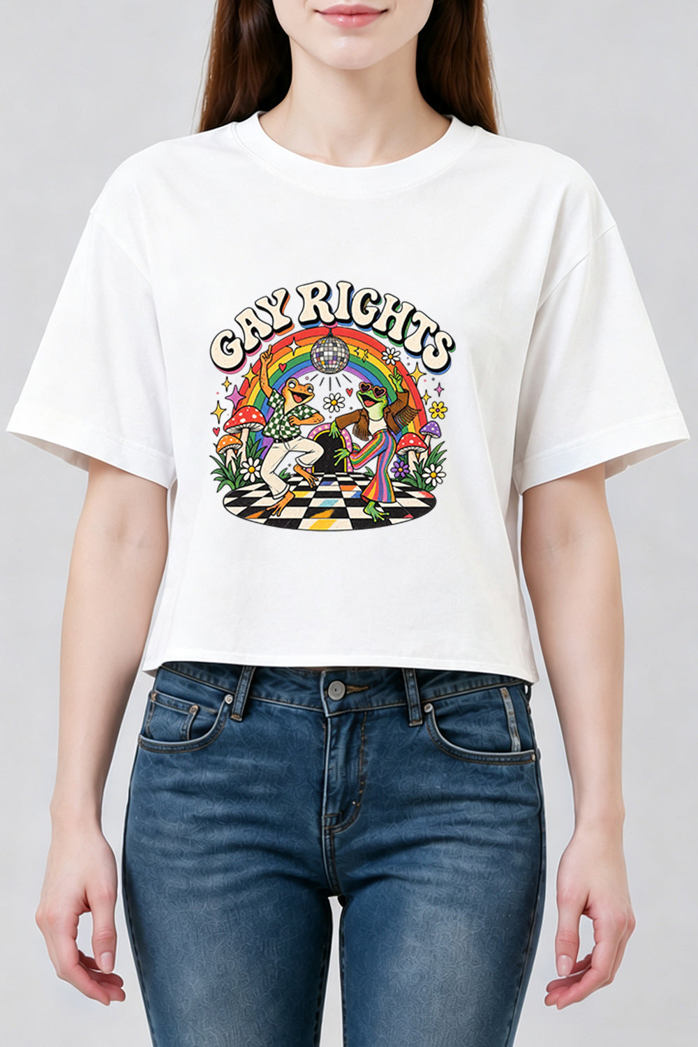 Gay rights frog crop top