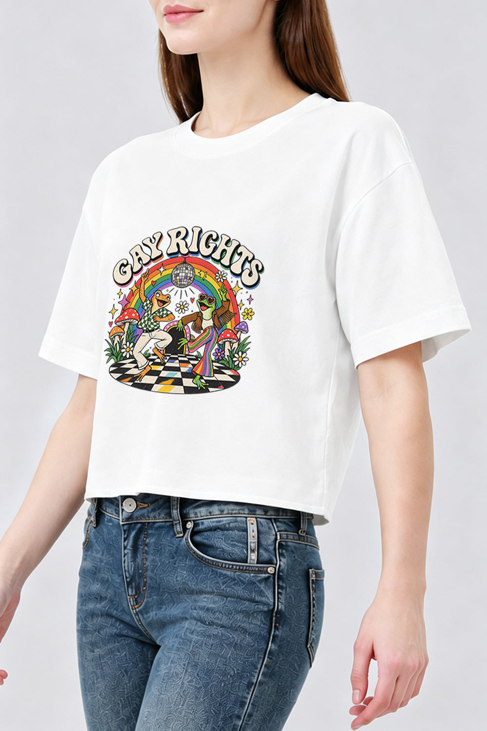 Gay rights frog crop top