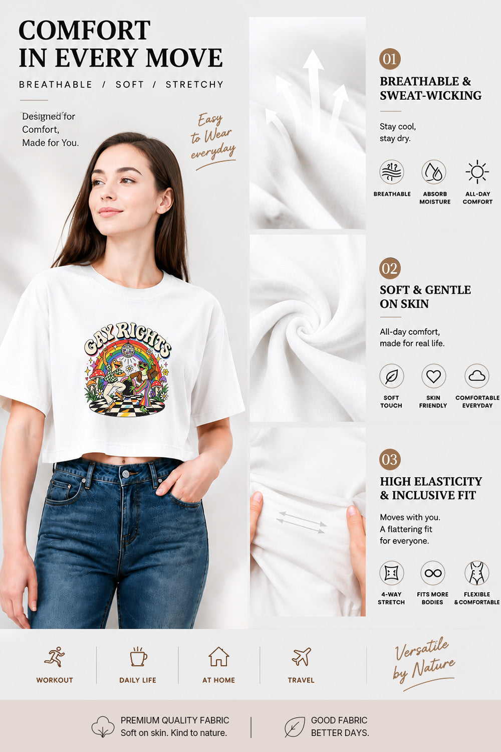 Gay rights frog crop top
