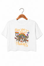 Gay the pray away raccoon crop top