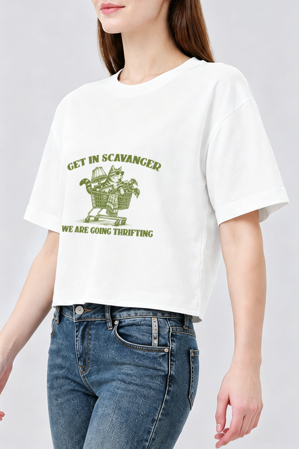 Get in scavanger cat crop top