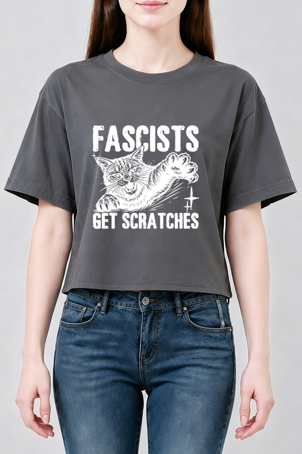 Get scrathes cat crop top
