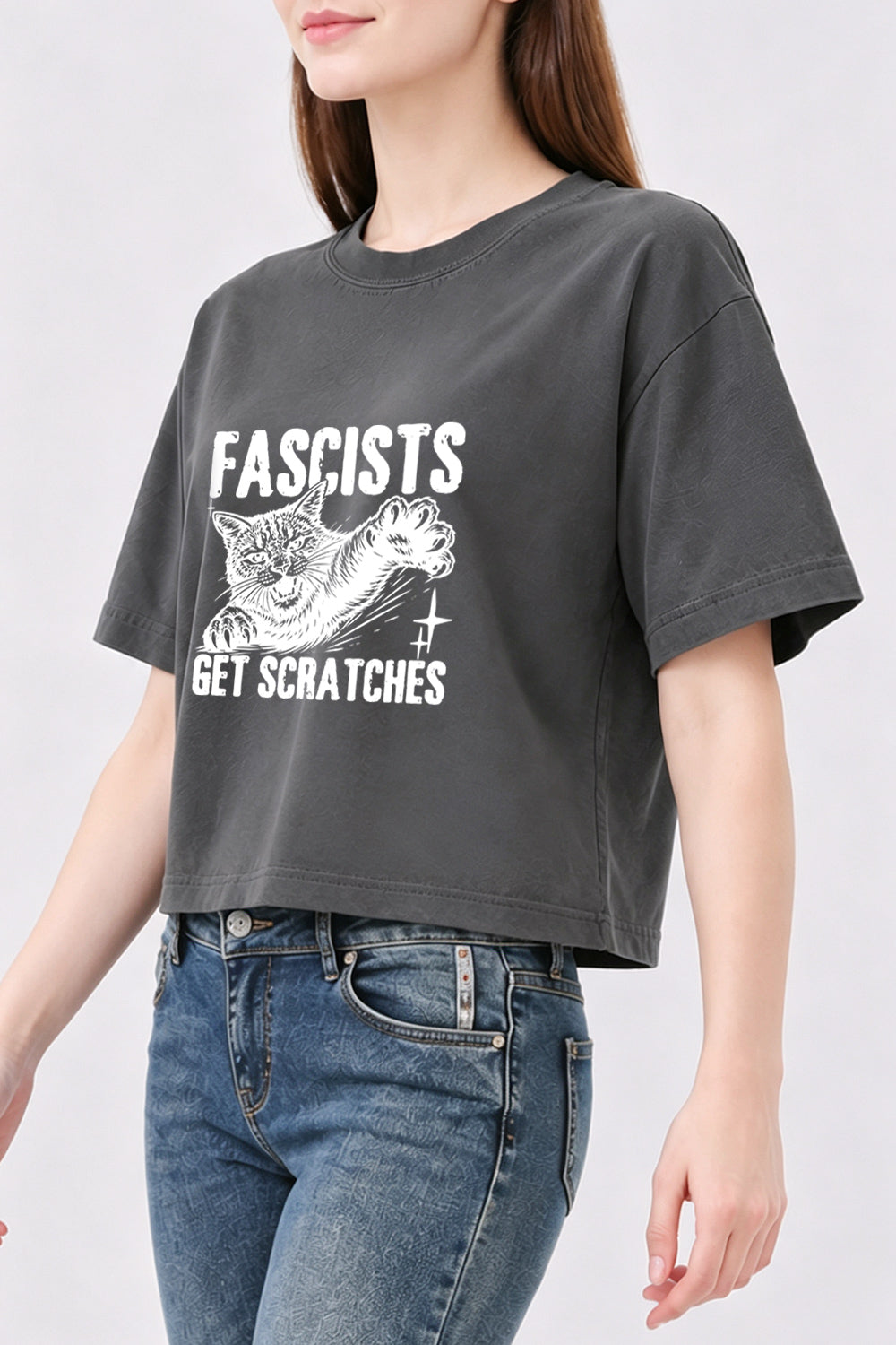 Get scrathes cat crop top