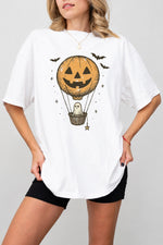 Ghost in pumpkin balloon tee