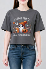 Ghost people all year round crop top