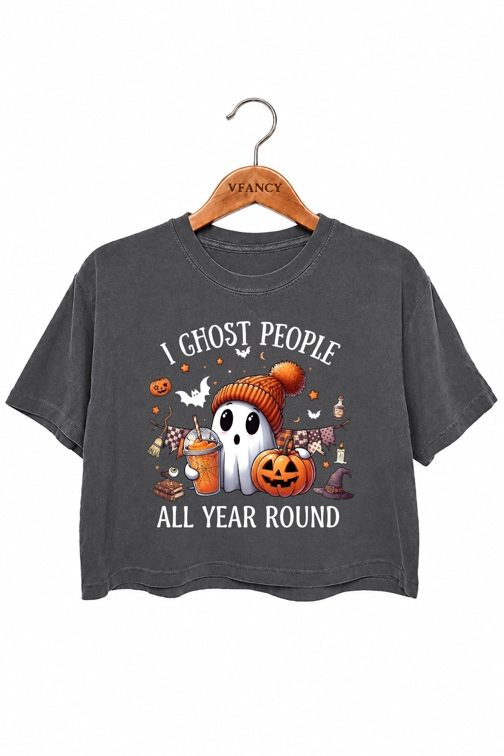 Ghost people all year round crop top