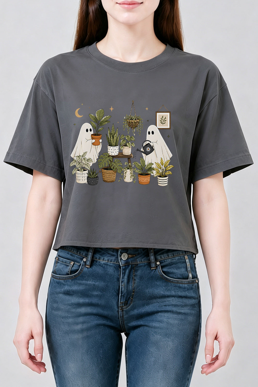 Ghost planting plants crop top