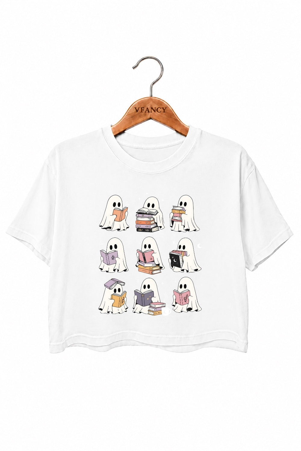 Ghost reading crop top